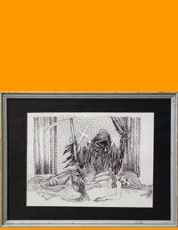 Click here for a close-up look at a black and white gothic art pic