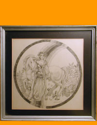 This is original pencil unicorn art created by Chris Eisenbraun.