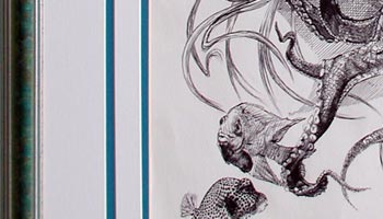 One of many original mermaid images in the online surrealism art galleries.