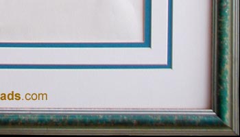 This mermaid image is not for sale so the close-up (front and back) views of the frame are not available.